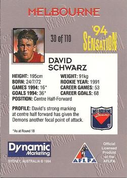 1994 AFL Sensation #28 David Neitz Back